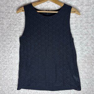 Talbots Black Lace Tank Top Size Small‎